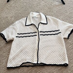 Abercrombie & Fitch White and Black Casual Shirt